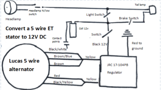 Lucas 5 Wire Motorcycle Alternator Wiring Diagram from jrcengineering.com